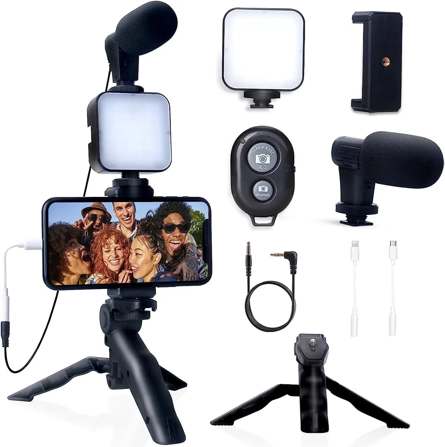 All-in-1 Content Creator Kit - Attached Light and Microphone